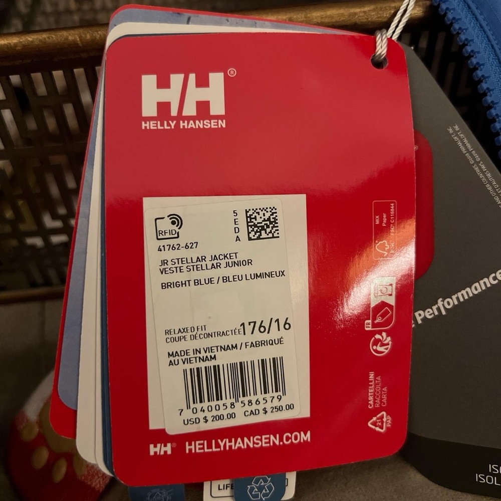 Helly Hansen Blue and Red Junior Jacket